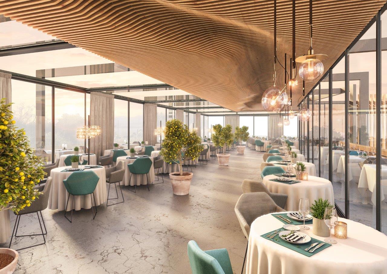Quellenhof Luxury Resort Lazise, un rendering del ristorante